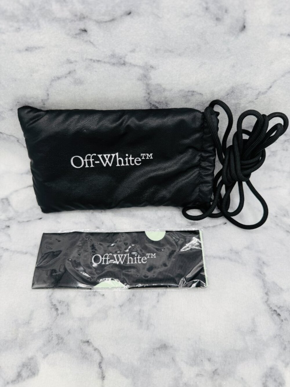 Off-White Sunglasses Case Set,Soft Padded Drawstring Bag Shoulder Strap,Cloth - Picture 2 of 9